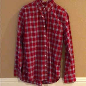J Crew medium red plaid shirt